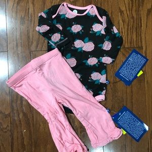 Kickee Pants English Rose Outfit 6-12months NWT